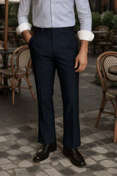 Navy Bootcut Gurkha Pant