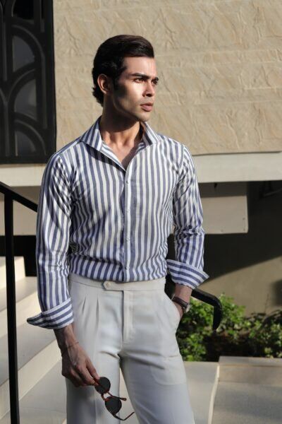 Riviera Striped Shirt-Blue