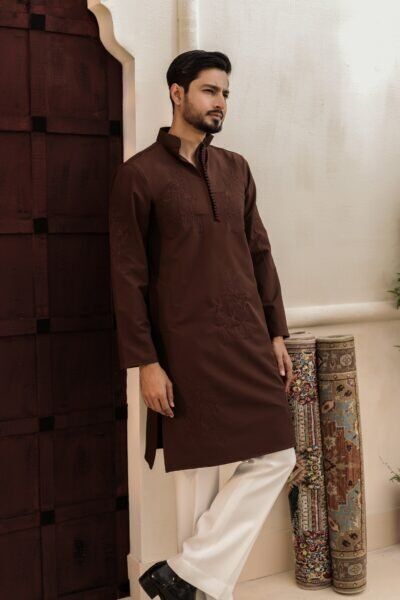 Palm tree embroidery work - Deep brown